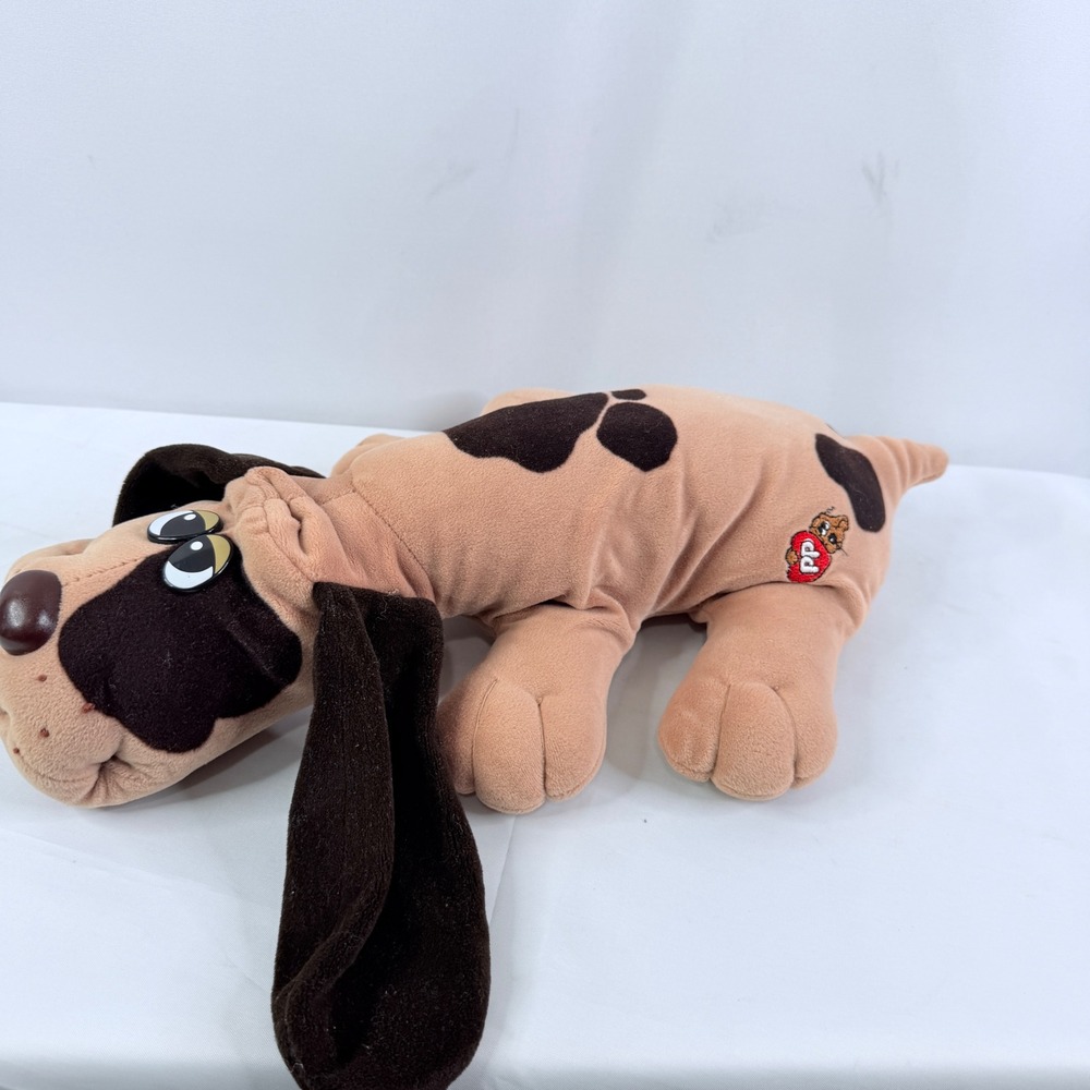 Vintage Pound Puppies Tan Brown Spotted Dog Plush Stuffed Floppy Ears 18 inch